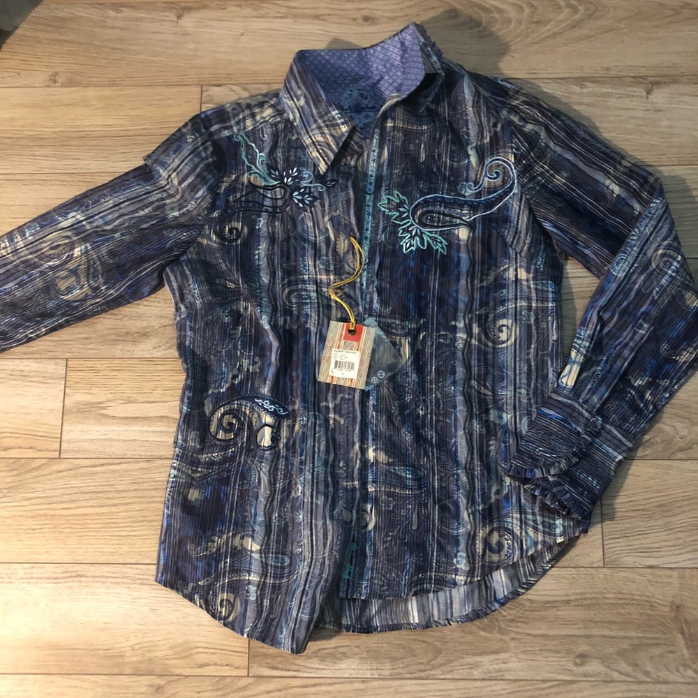 Paisley button down Robert Graham shirt NWT